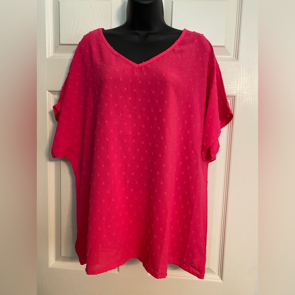 Women's Pink V-Neck Top